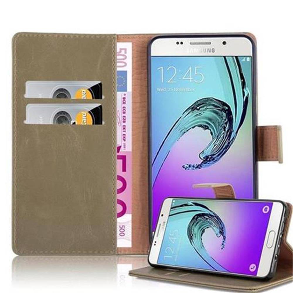 Cadorabo Hülle für Samsung Galaxy A5 2016 Schutzhülle in Braun Handyhülle Book Tasche Case Etui Luxury