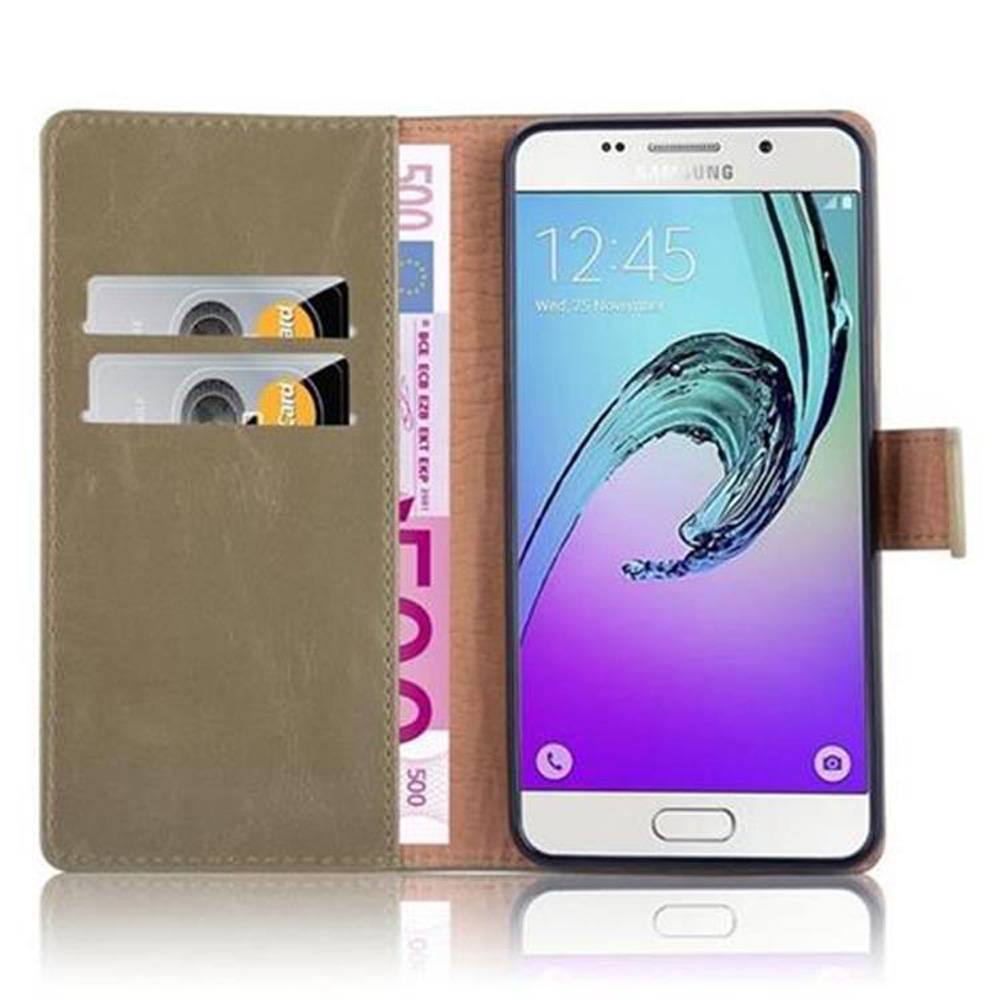 Cadorabo Hülle für Samsung Galaxy A5 2016 Schutzhülle in Braun Handyhülle Book Tasche Case Etui Luxury
