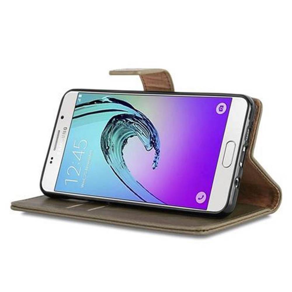 Cadorabo Hülle für Samsung Galaxy A5 2016 Schutzhülle in Braun Handyhülle Book Tasche Case Etui Luxury