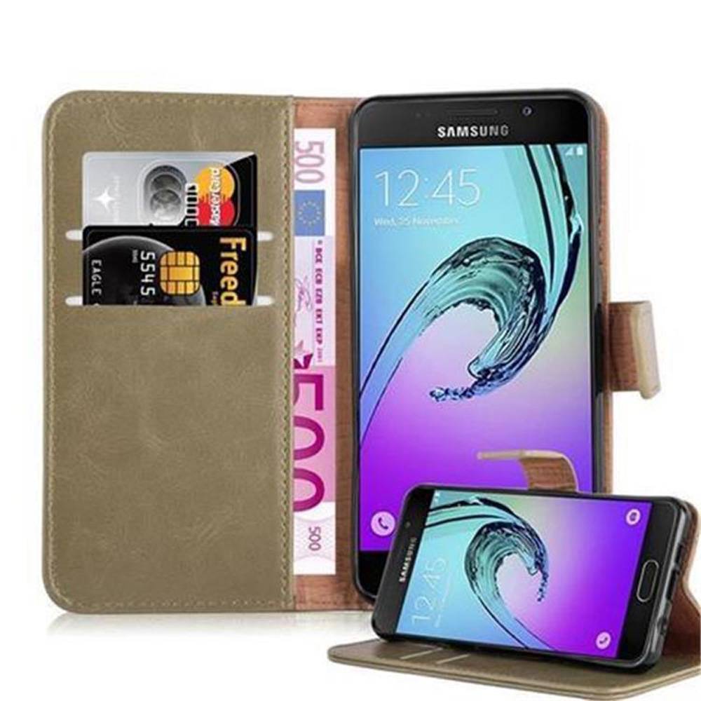 Cadorabo Hülle für Samsung Galaxy A3 2016 Schutzhülle in Braun Handyhülle Book Tasche Case Etui Luxury