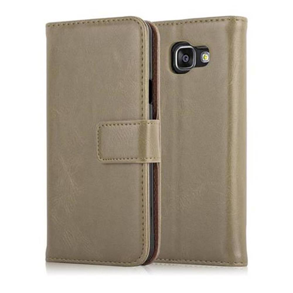 Cadorabo Hülle für Samsung Galaxy A3 2016 Schutzhülle in Braun Handyhülle Book Tasche Case Etui Luxury