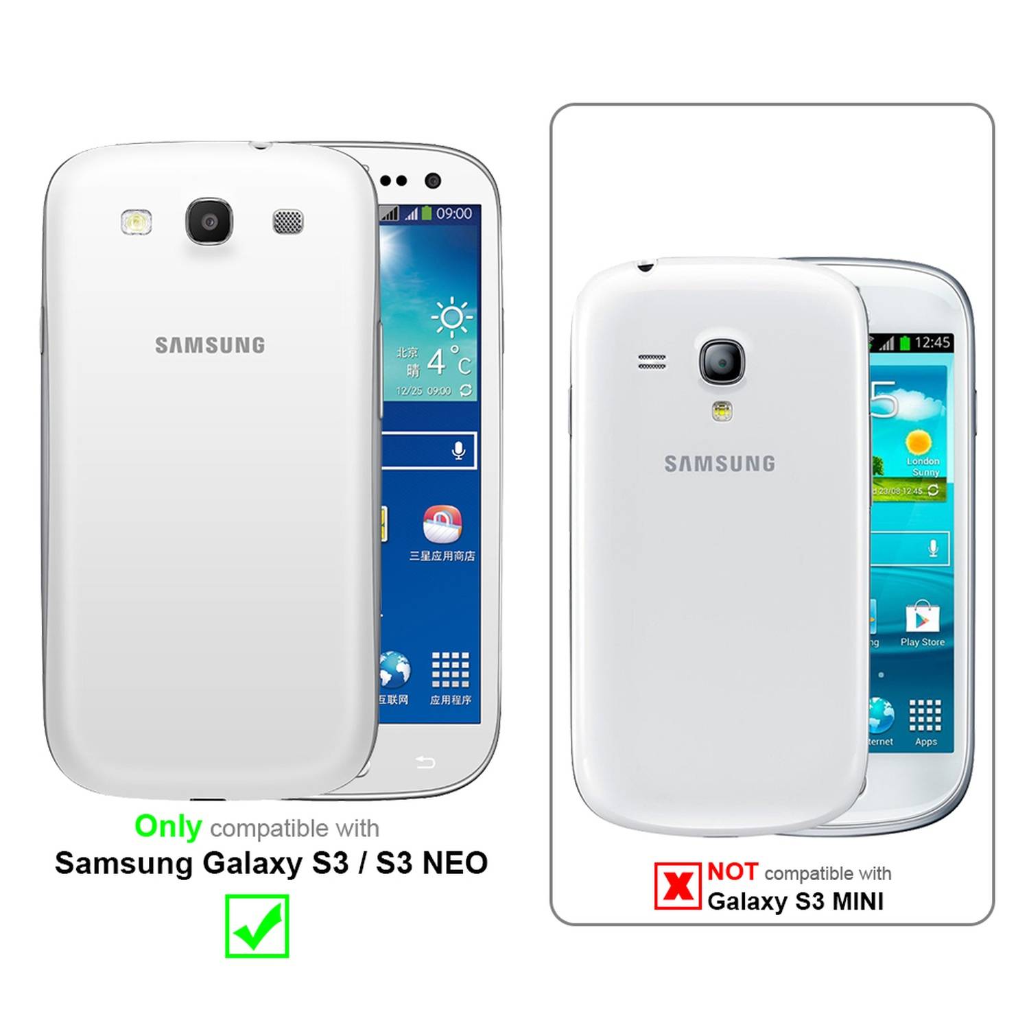 Cadorabo Displayschutzfolien für Samsung Galaxy S3 / S3 NEO - Schutzfolien in HIGH CLEAR - 10 Stück hochtransparenter Schutzfolien