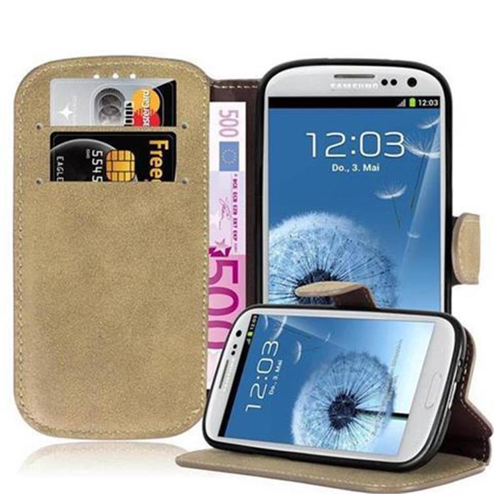 Cadorabo Hülle für Samsung Galaxy S3 / S3 NEO Hülle in Braun Schutzhülle Handyhülle Etui Case Cover
