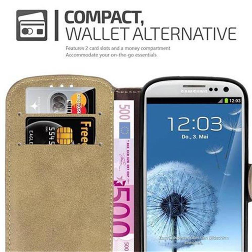 Cadorabo Hülle für Samsung Galaxy S3 / S3 NEO Hülle in Braun Schutzhülle Handyhülle Etui Case Cover