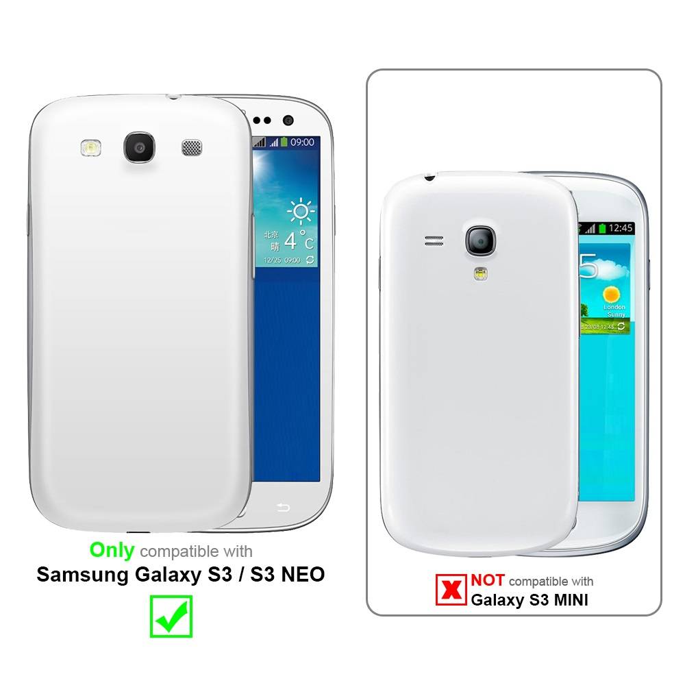 Cadorabo Hülle für Samsung Galaxy S3 / S3 NEO Hülle in Braun Schutzhülle Handyhülle Etui Case Cover