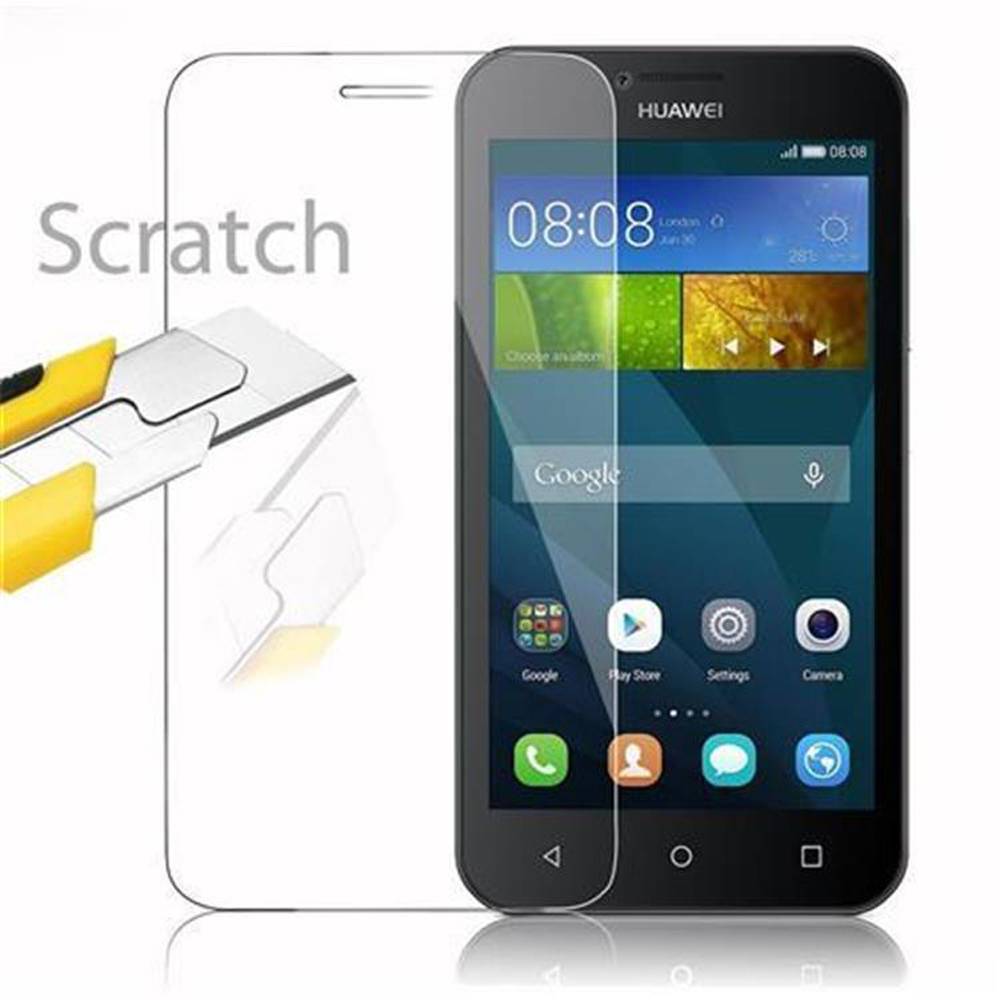 Cadorabo Panzer Folie für Huawei Ascend Y5 / Y5C / Y541 / Y540 / Y520 Schutzfolie in Transparent Gehärtetes Tempered