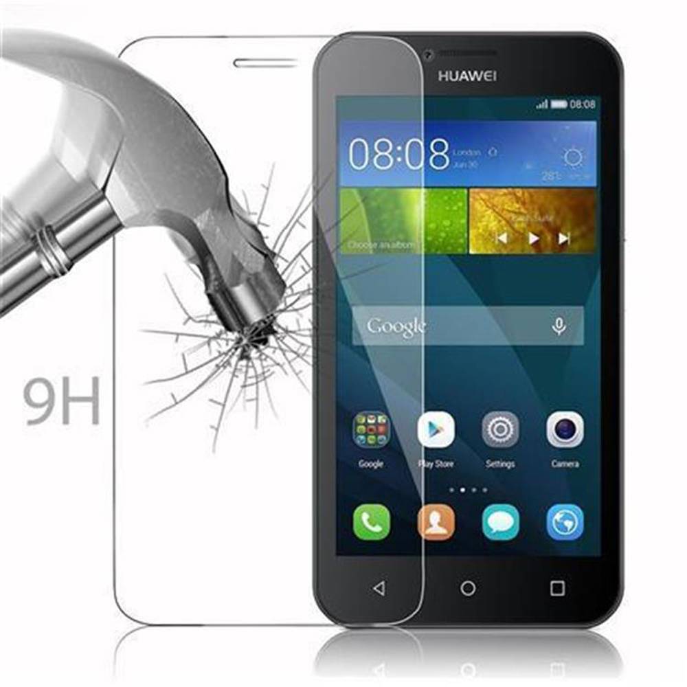 Cadorabo Panzer Folie für Huawei Ascend Y5 / Y5C / Y541 / Y540 / Y520 Schutzfolie in Transparent Gehärtetes Tempered