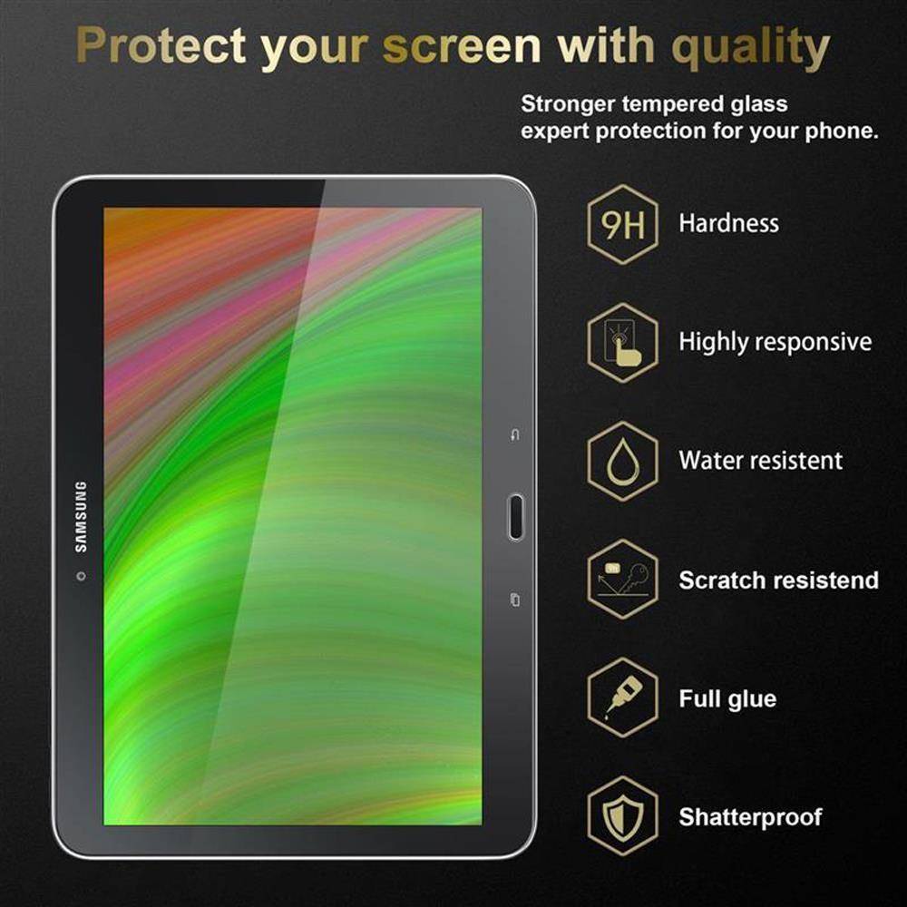 Cadorabo Panzer Folie für Samsung Galaxy Tab 4 (10,1 Zoll) in Transparent Schutzfolie Tablet Gehärtetes Tempered