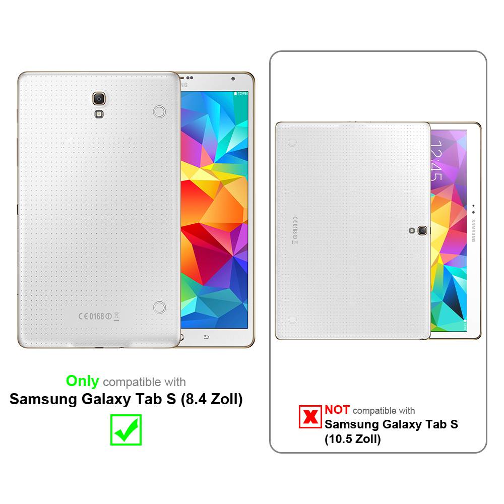 Cadorabo Panzer Folie für Samsung Galaxy Tab S (8,4 Zoll) in Transparent Schutzfolie Tablet Gehärtetes Tempered