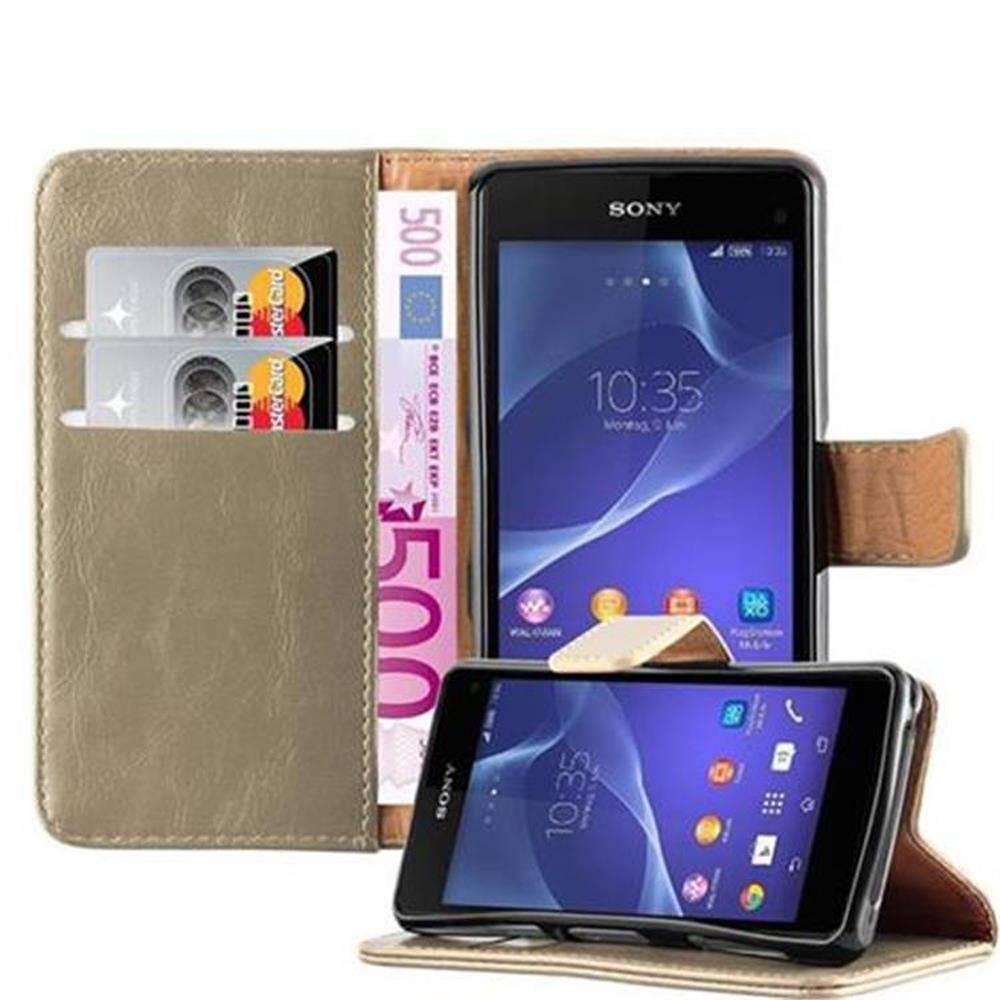 Cadorabo Hülle für Sony Xperia Z1 COMPACT Schutzhülle in Braun Handyhülle Book Tasche Case Etui Luxury