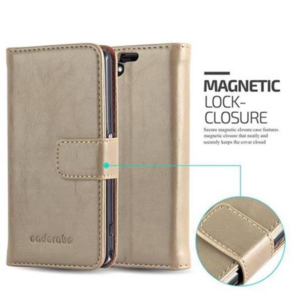 Cadorabo Hülle für Sony Xperia Z1 COMPACT Schutzhülle in Braun Handyhülle Book Tasche Case Etui Luxury