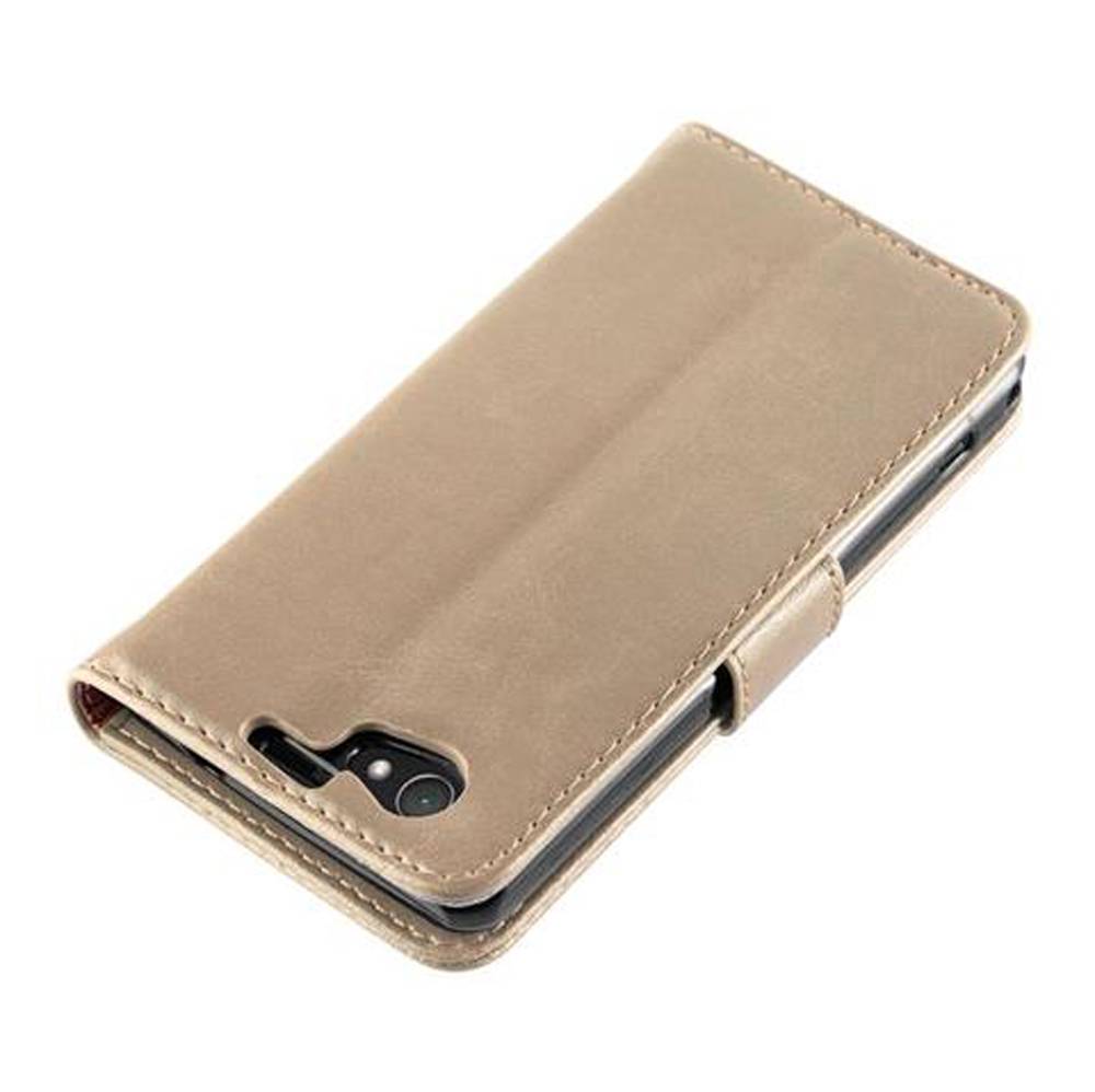 Cadorabo Hülle für Sony Xperia Z1 COMPACT Schutzhülle in Braun Handyhülle Book Tasche Case Etui Luxury