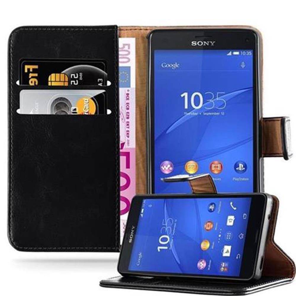 Cadorabo Hülle für Sony Xperia Z3 COMPACT Schutzhülle in Schwarz Handyhülle Book Tasche Case Etui Luxury