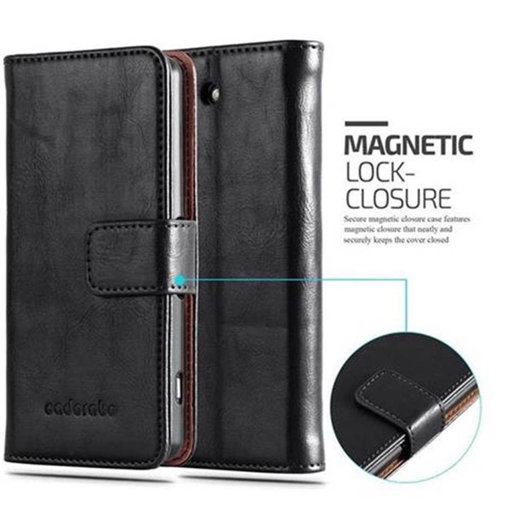 Cadorabo Hülle für Sony Xperia Z3 COMPACT Schutzhülle in Schwarz Handyhülle Book Tasche Case Etui Luxury
