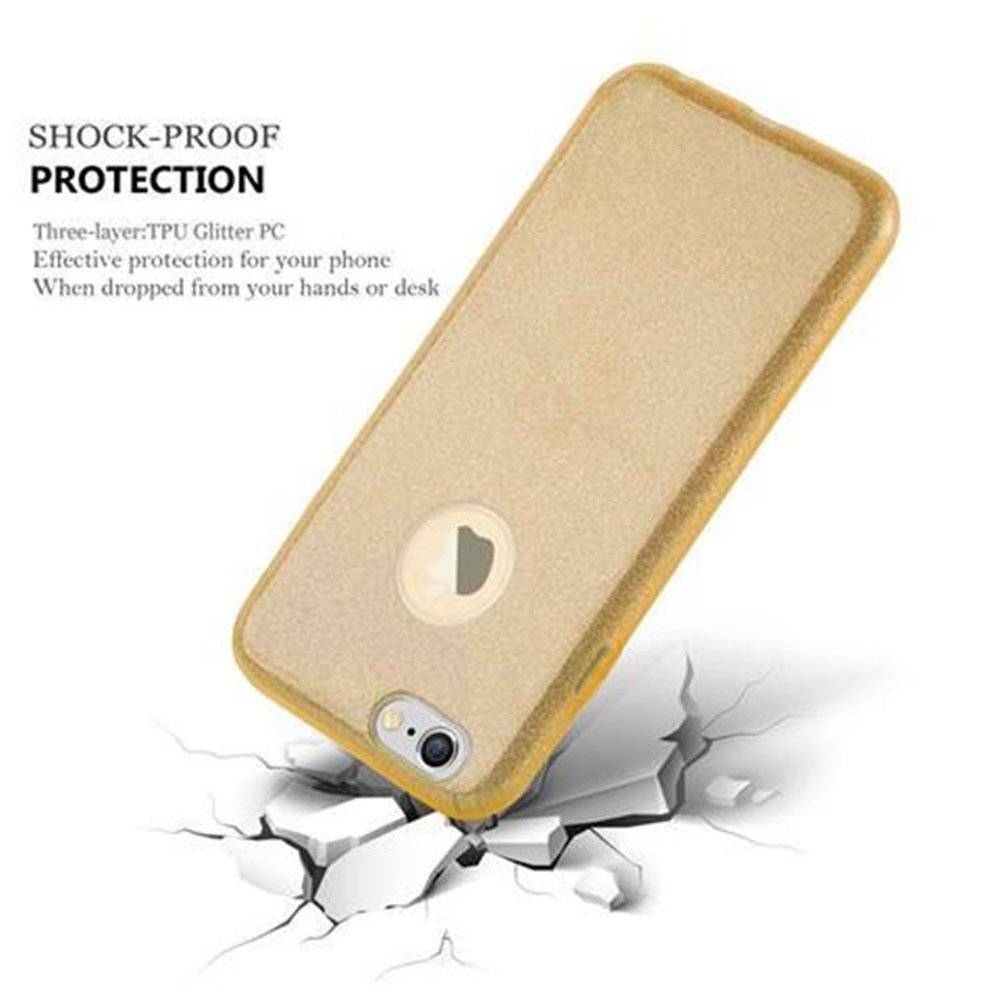 Cadorabo Hülle kompatibel mit Apple iPhone 6 / iPhone 6S - Hülle in – TPU Silikon und Hardcase Handyhülle im Glitzer Design - Hard Case TPU Sili