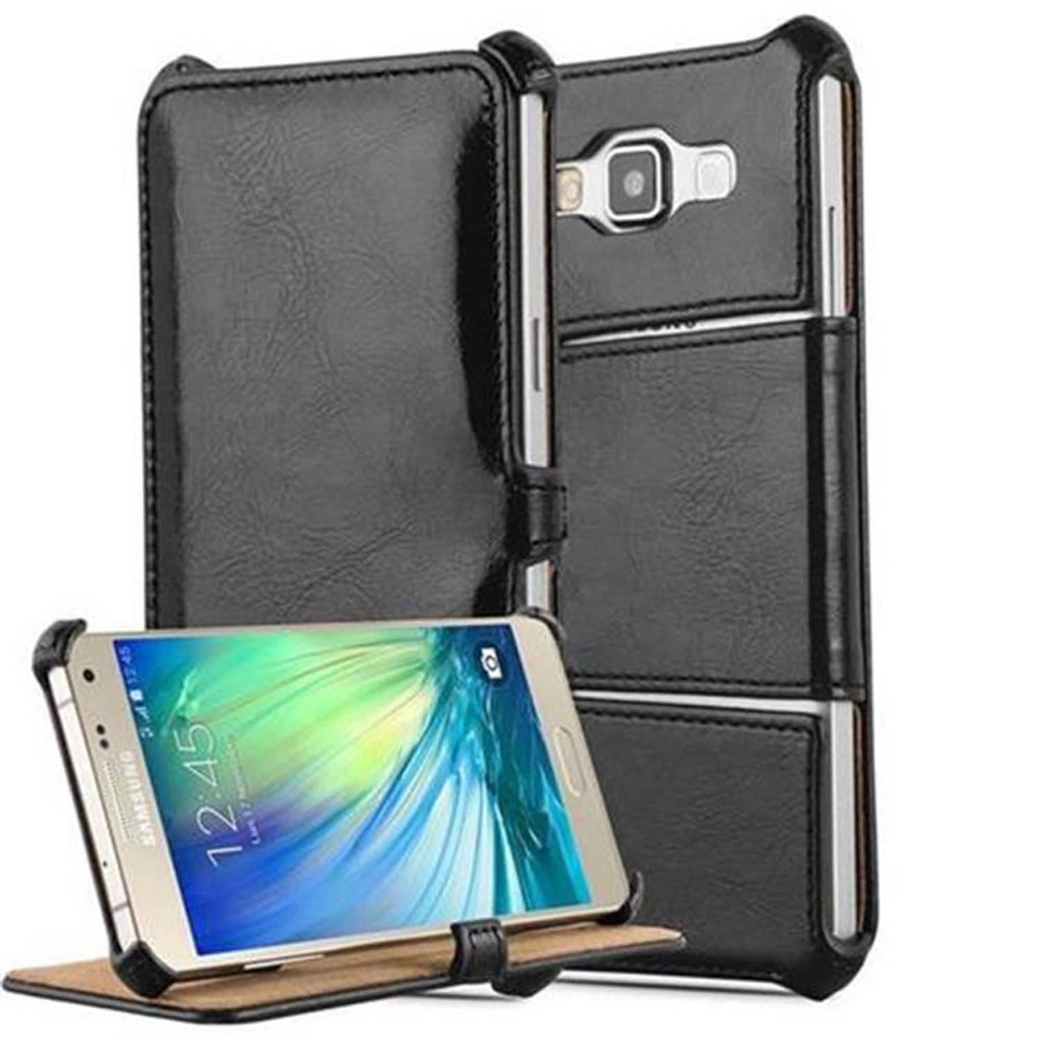 Cadorabo Schutzhülle für Samsung Galaxy A3 2015 Hülle in Schwarz Handyhülle Etui Case Cover Tasche