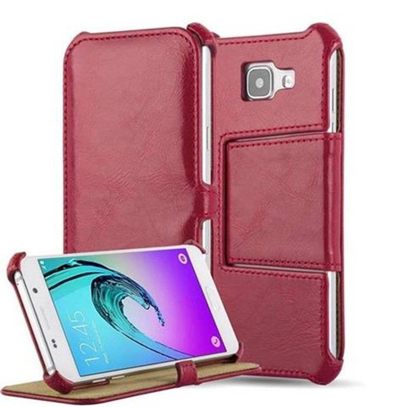 Cadorabo Hülle für Samsung Galaxy A3 2016 - Hülle in PASSION ROT – OHNE Magnetverschluss mit Standfunktion und Eckhalterung