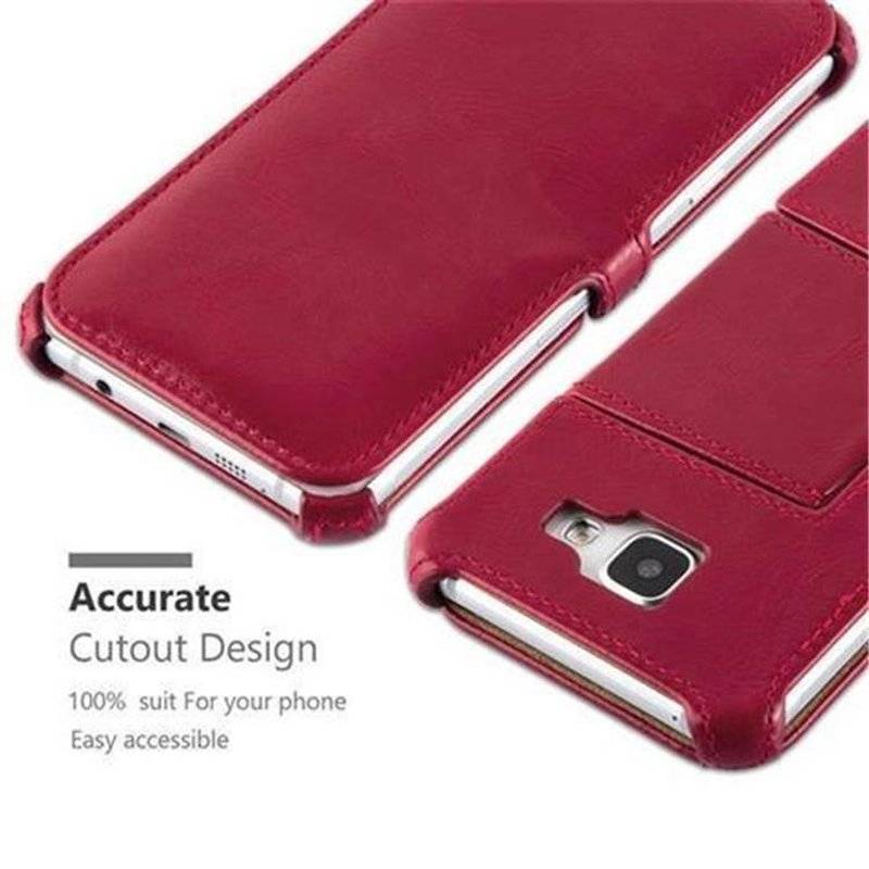 Cadorabo Hülle für Samsung Galaxy A3 2016 - Hülle in PASSION ROT – OHNE Magnetverschluss mit Standfunktion und Eckhalterung