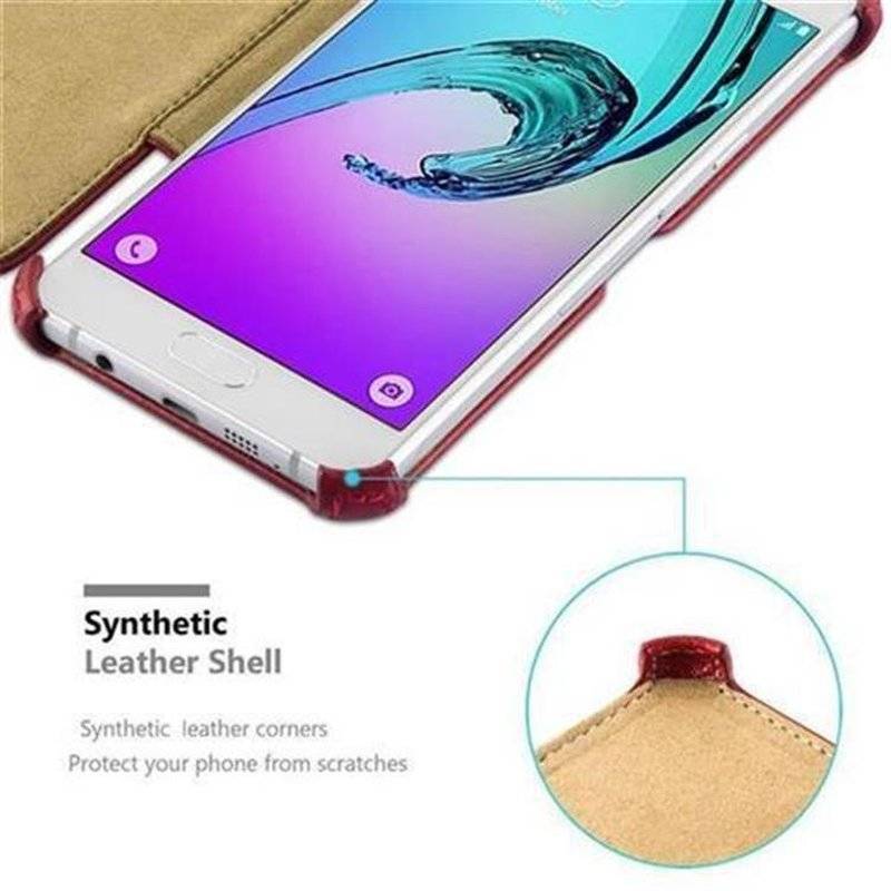 Cadorabo Hülle für Samsung Galaxy A3 2016 - Hülle in PASSION ROT – OHNE Magnetverschluss mit Standfunktion und Eckhalterung