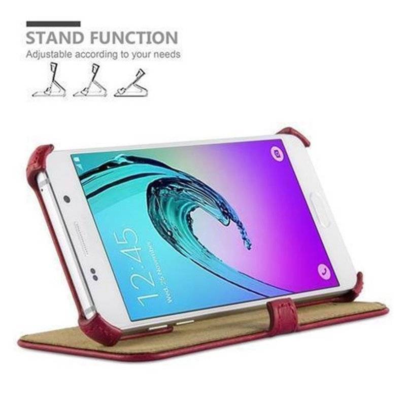 Cadorabo Hülle für Samsung Galaxy A3 2016 - Hülle in PASSION ROT – OHNE Magnetverschluss mit Standfunktion und Eckhalterung