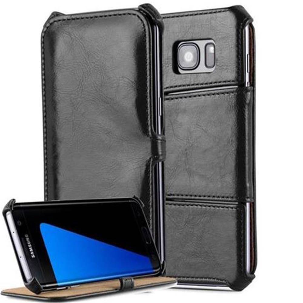 Cadorabo Schutzhülle für Samsung Galaxy S7 EDGE Hülle in Schwarz Handyhülle Etui Case Cover Tasche