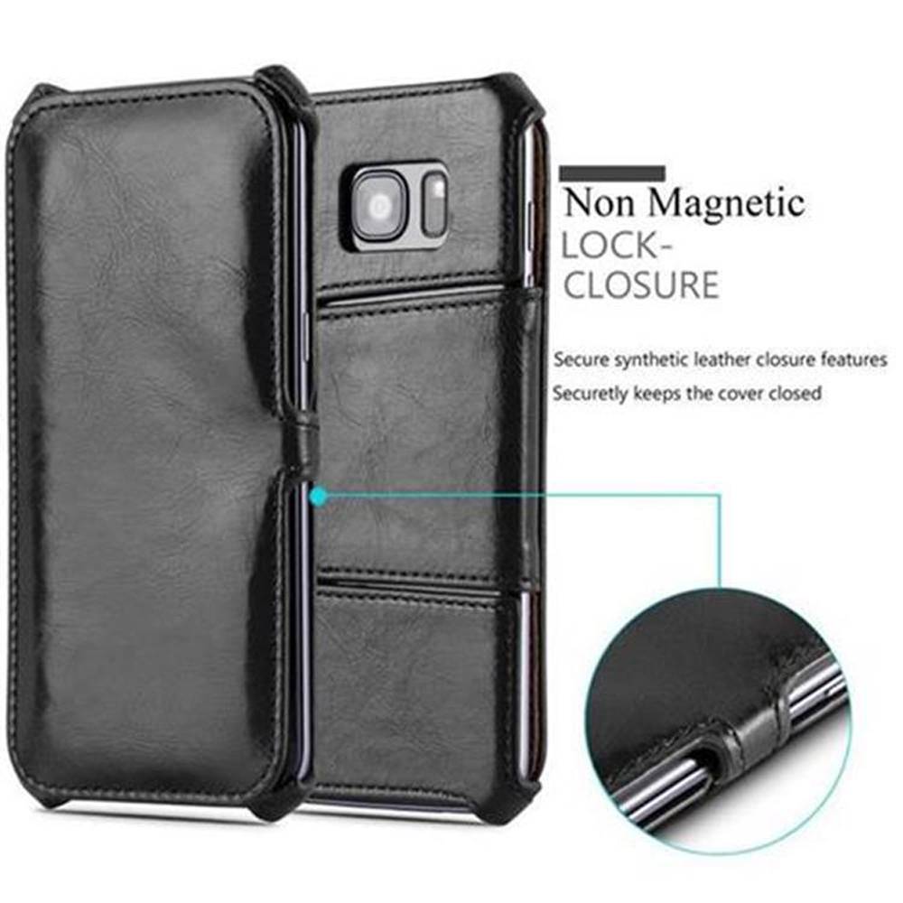 Cadorabo Schutzhülle für Samsung Galaxy S7 EDGE Hülle in Schwarz Handyhülle Etui Case Cover Tasche