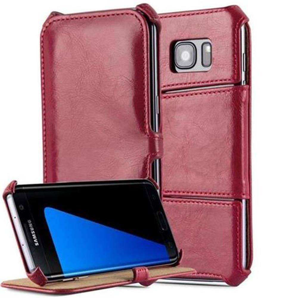 Cadorabo Schutzhülle für Samsung Galaxy S7 EDGE Hülle in Rot Handyhülle Etui Case Cover Tasche