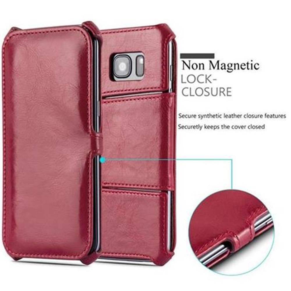 Cadorabo Schutzhülle für Samsung Galaxy S7 EDGE Hülle in Rot Handyhülle Etui Case Cover Tasche