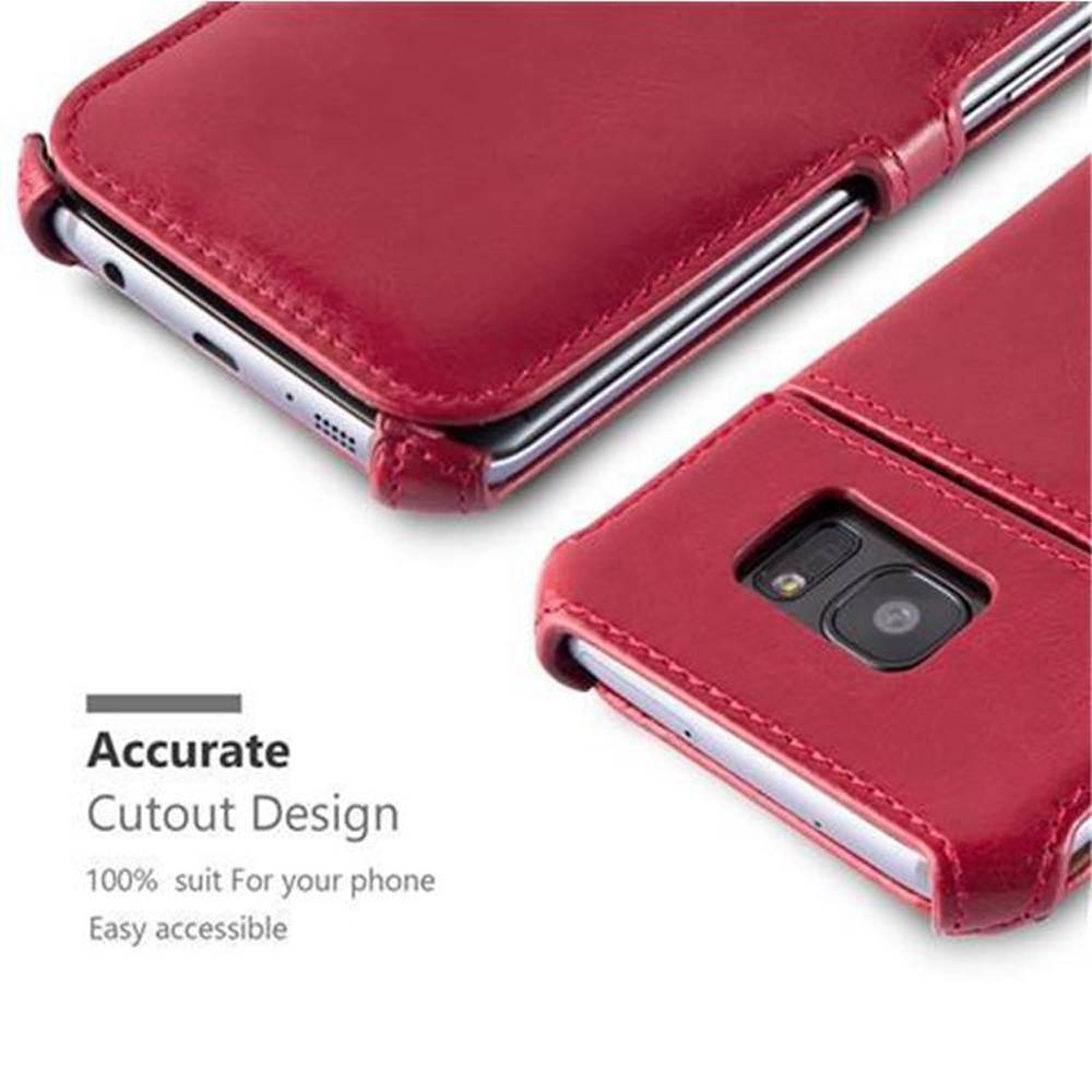 Cadorabo Schutzhülle für Samsung Galaxy S7 EDGE Hülle in Rot Handyhülle Etui Case Cover Tasche
