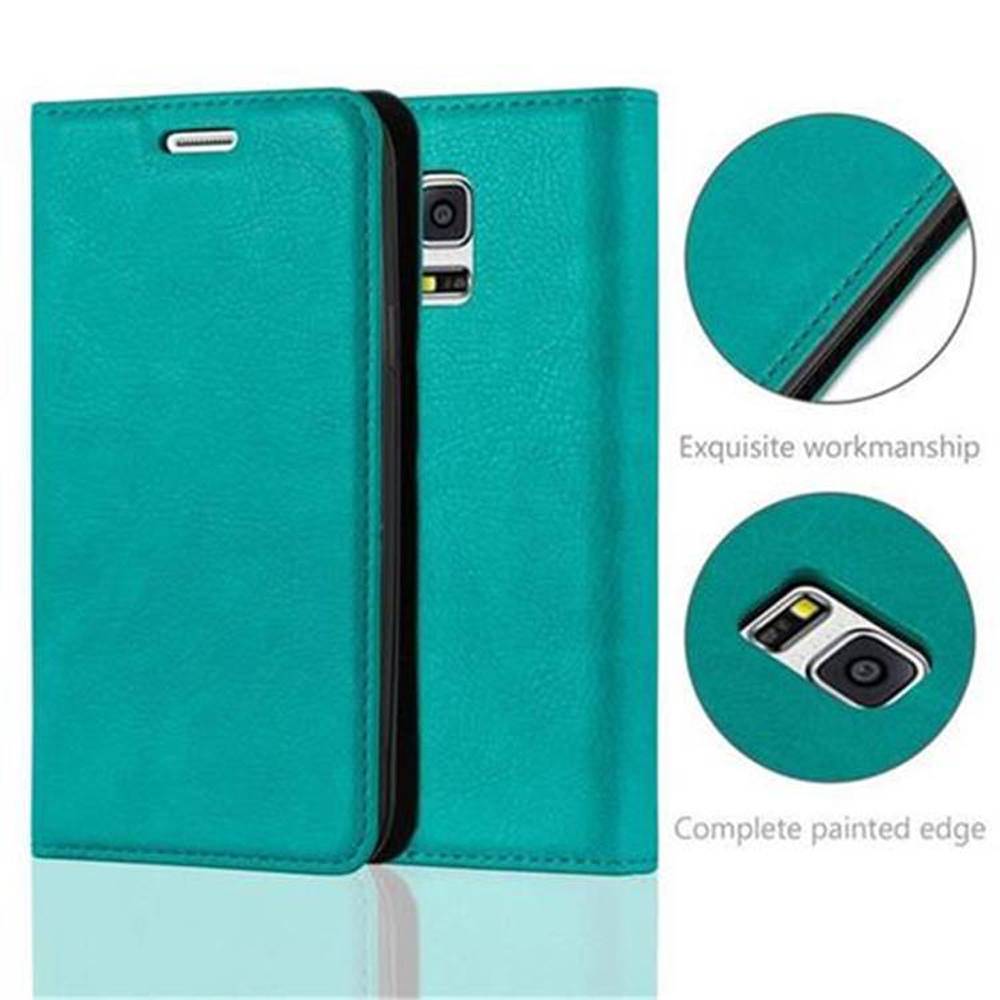 Cadorabo Hülle für Samsung Galaxy S5 MINI / S5 MINI DUOS Schutz Hülle in Türkis Handyhülle Etui Case Cover