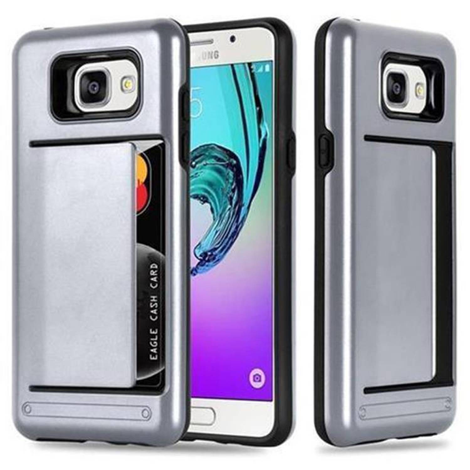 Cadorabo Schutzhülle für Samsung Galaxy A5 2016 Hülle in Silber Outdoor Hybrid Hard Case Cover Handyhülle Etui Heavy
