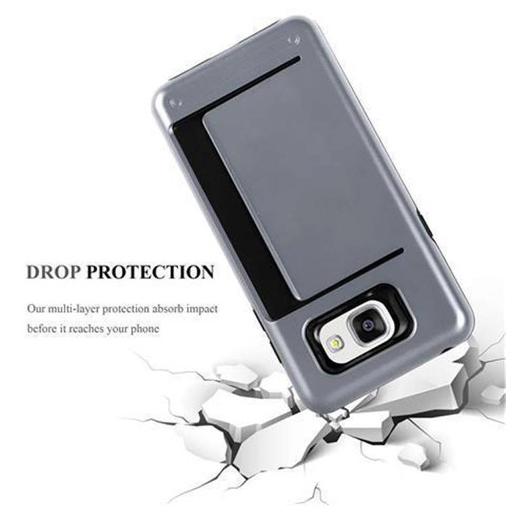 Cadorabo Schutzhülle für Samsung Galaxy A5 2016 Hülle in Silber Outdoor Hybrid Hard Case Cover Handyhülle Etui Heavy