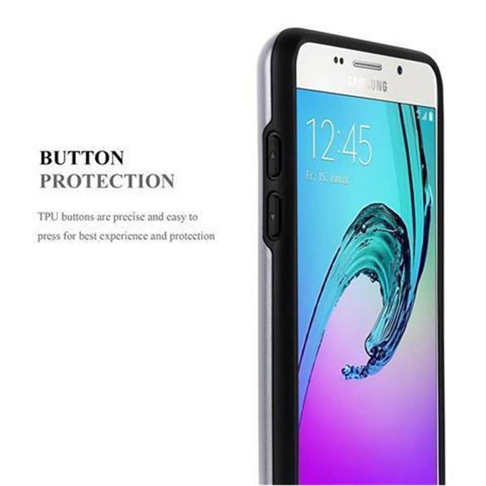 Cadorabo Schutzhülle für Samsung Galaxy A5 2016 Hülle in Silber Outdoor Hybrid Hard Case Cover Handyhülle Etui Heavy
