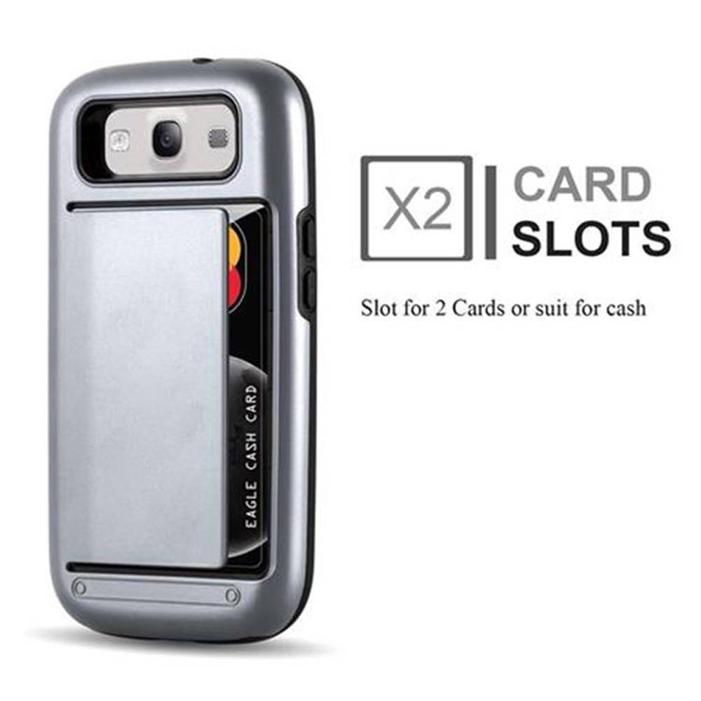 Cadorabo Schutzhülle für Samsung Galaxy S3 / S3 NEO Hülle in Silber Outdoor Hybrid Hard Case Cover Handyhülle Etui Heavy