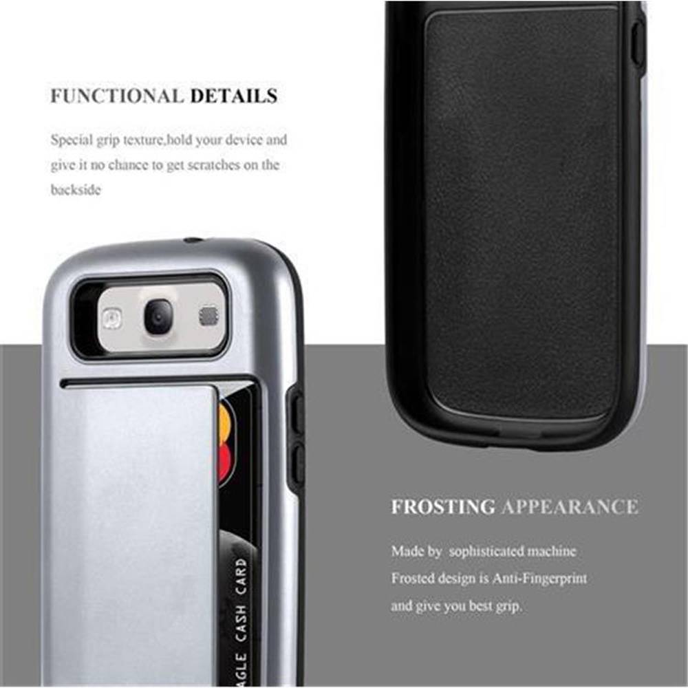 Cadorabo Schutzhülle für Samsung Galaxy S3 / S3 NEO Hülle in Silber Outdoor Hybrid Hard Case Cover Handyhülle Etui Heavy