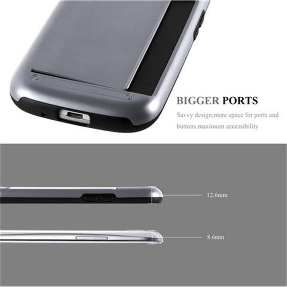 Cadorabo Schutzhülle für Samsung Galaxy S3 / S3 NEO Hülle in Silber Outdoor Hybrid Hard Case Cover Handyhülle Etui Heavy
