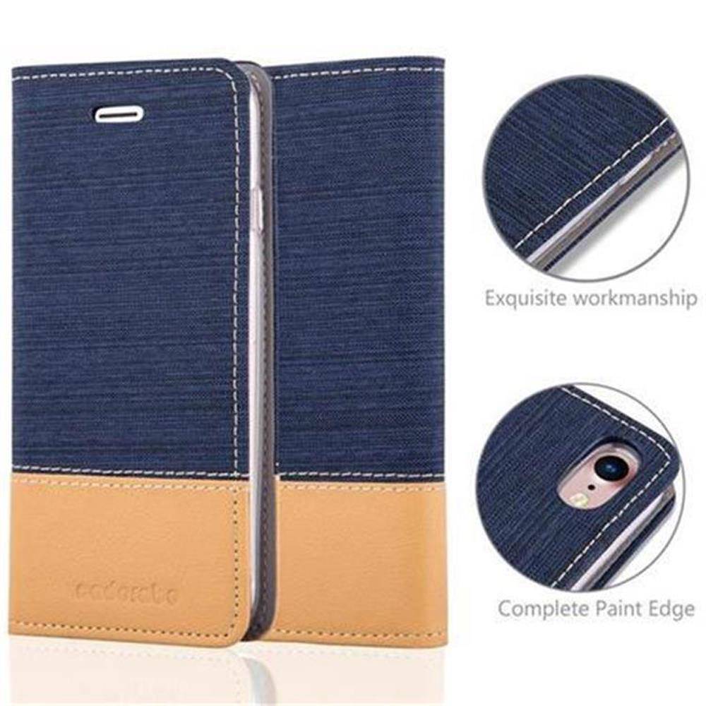 Cadorabo Hülle für Apple iPhone 7 / 7S / 8 / SE 2020 Schutzhülle in Blau Handy Hülle Etui Book Case Cover