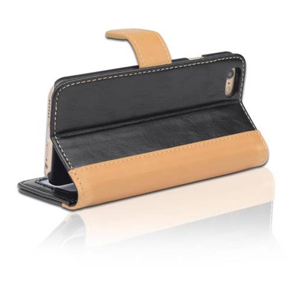 Cadorabo Hülle für Apple iPhone 6 / 6S Hülle in Schwarz Schutzhülle Handyhülle Standfunktion Etui Cover Case