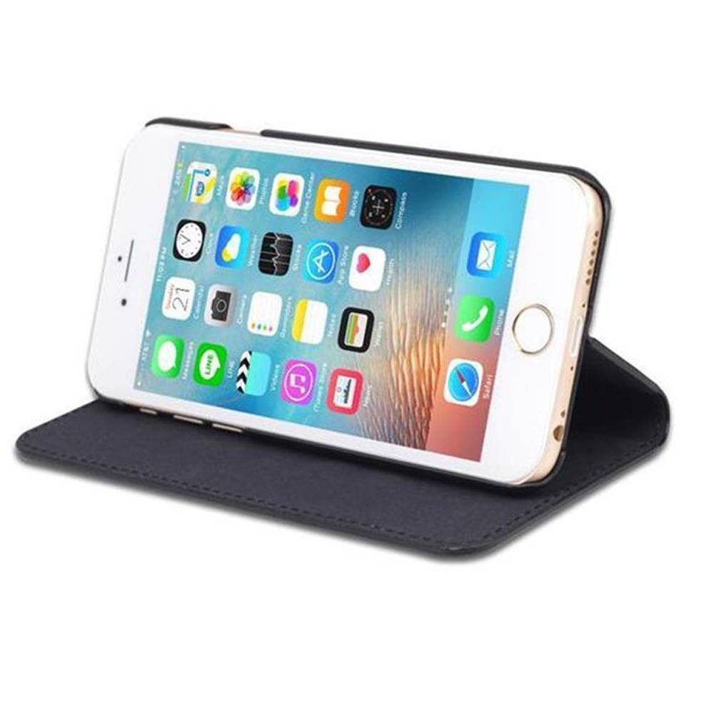 Cadorabo Schutzhülle für Apple iPhone 6 / 6S Hülle in Schwarz Case Handyhülle Schutzhülle Book Etui Cover