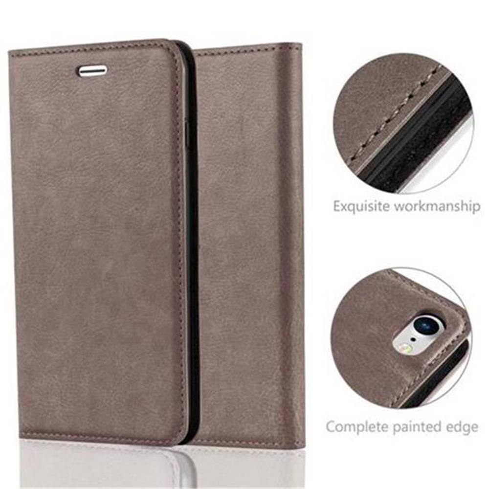 Cadorabo Hülle für Apple iPhone 7 / 7S / 8 / SE 2020 Schutz Hülle in Braun Handyhülle Etui Case Cover Magnetverschluss