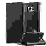 Cadorabo Hülle für Samsung Galaxy NOTE 5 Schutzhülle in Schwarz Handyhülle Book Tasche Case Etui Luxury