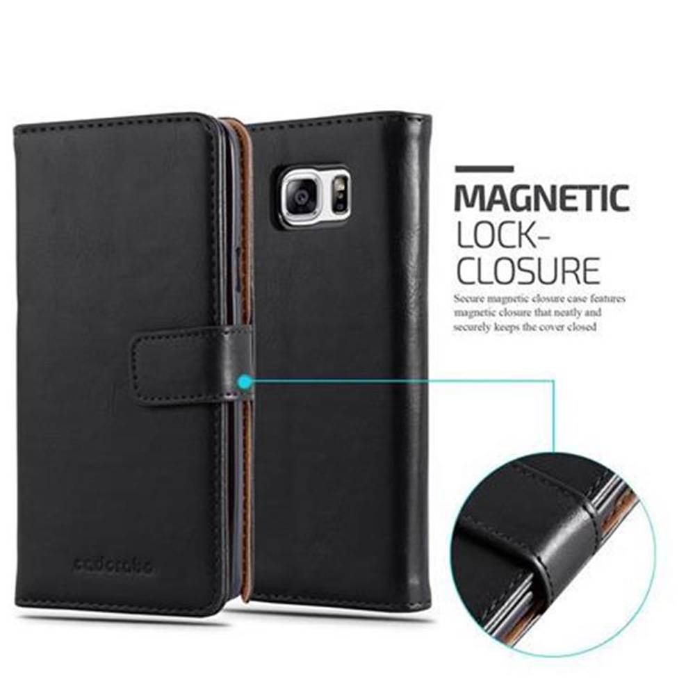 Cadorabo Hülle für Samsung Galaxy NOTE 5 Schutzhülle in Schwarz Handyhülle Book Tasche Case Etui Luxury