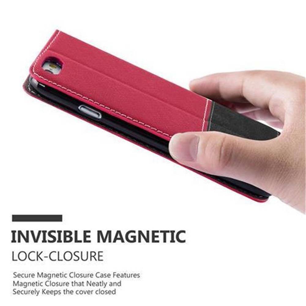 Cadorabo Hülle für Apple iPhone 6 / 6S Schutzhülle in Rot SHandyhülle Book Case Etui Kunstleder