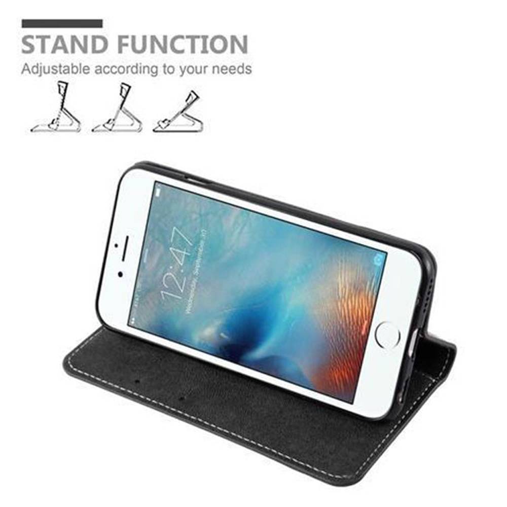 Cadorabo Hülle für Apple iPhone 6 / 6S Schutzhülle in Schwarz SHandyhülle Book Case Etui Kunstleder