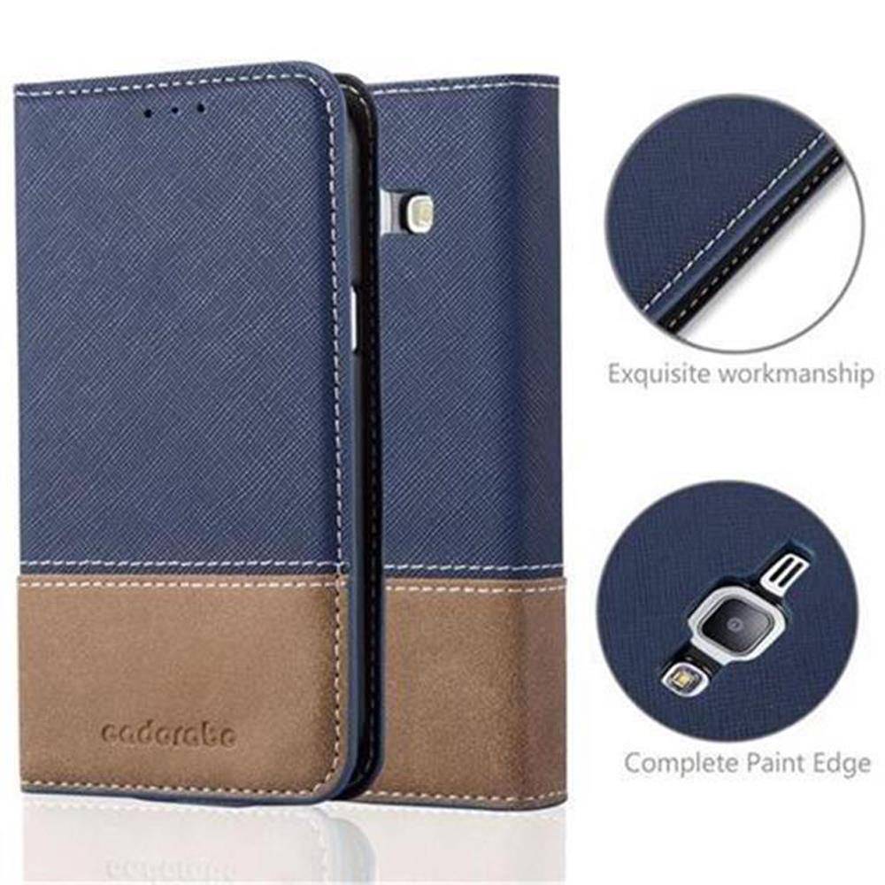 Cadorabo Hülle für Samsung Galaxy J1 2015 Schutzhülle in Blau SHandyhülle Book Case Etui Kunstleder