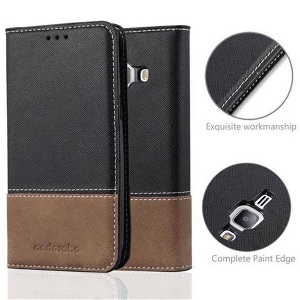 Cadorabo Hülle für Samsung Galaxy J1 2015 Schutzhülle in Schwarz SHandyhülle Book Case Etui Kunstleder