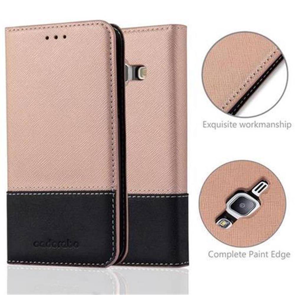 Cadorabo Hülle für Samsung Galaxy J1 2015 Schutzhülle in Rosa SHandyhülle Book Case Etui Kunstleder