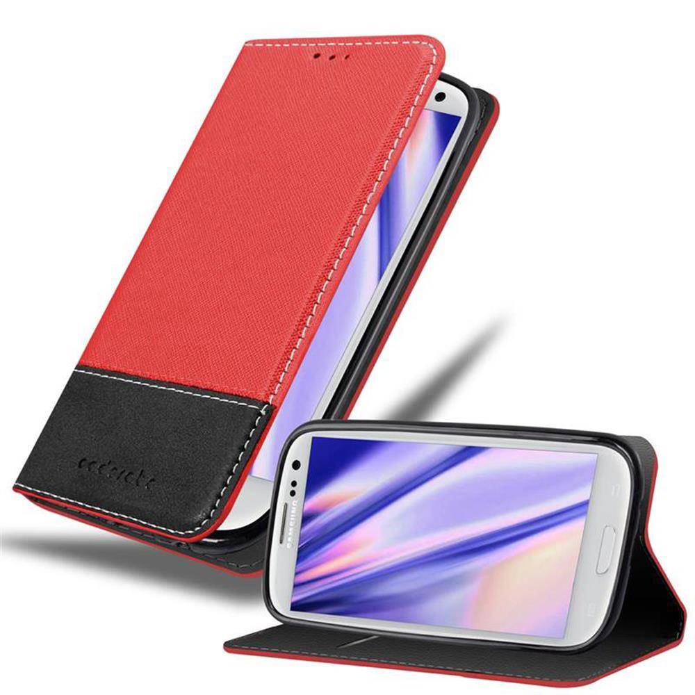 Cadorabo Hülle für Samsung Galaxy S3 / S3 NEO Schutzhülle in Rot SHandyhülle Book Case Etui Kunstleder