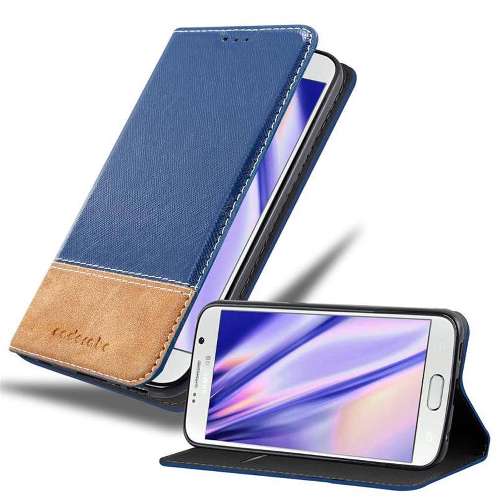 Cadorabo Hülle für Samsung Galaxy S6 Schutzhülle in Blau SHandyhülle Book Case Etui Kunstleder