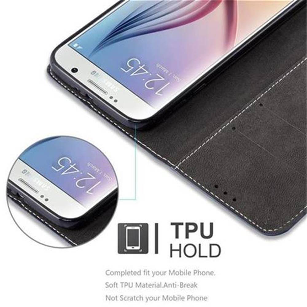 Cadorabo Hülle für Samsung Galaxy S6 Schutzhülle in Blau SHandyhülle Book Case Etui Kunstleder